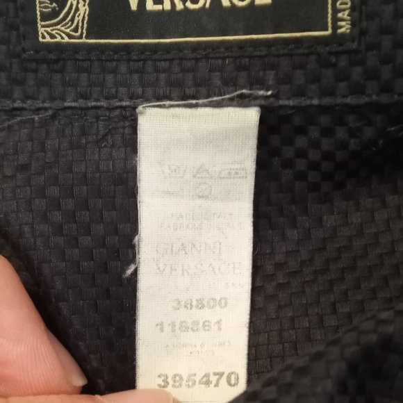 VERSACE - Woven textured black shirt - Sz 50 - Picture 10 of 13